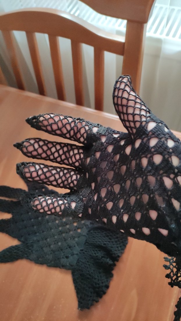 Siyah Dantel Detaylı Gotik  Eldiven - Görsel 4