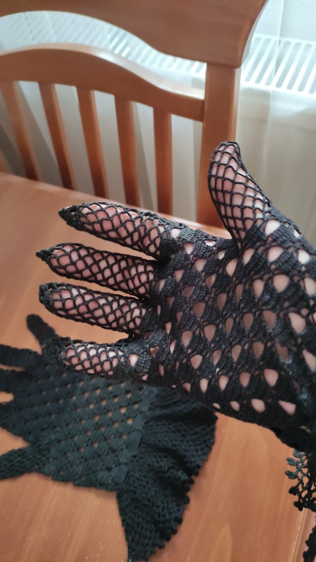 Siyah Dantel Detaylı Gotik  Eldiven - Görsel 5