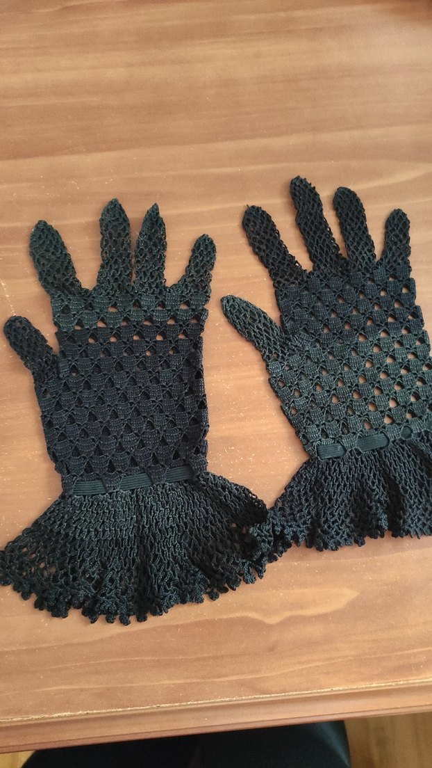 Siyah Dantel Detaylı Gotik  Eldiven - Görsel 3