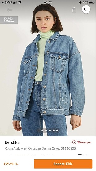 bershka oversize denim kot ceket