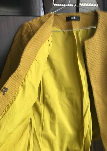 Sarı Kadın Midi Blazer Ceket - Görsel 3