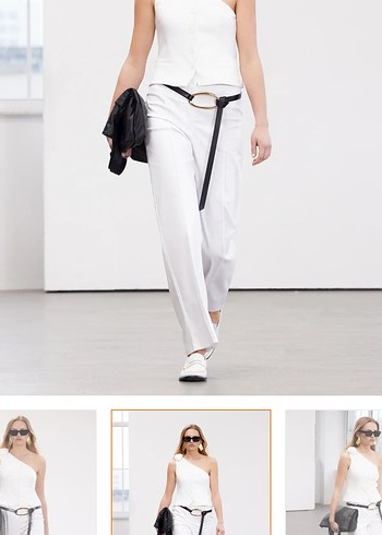 Trendyol & Milla Trendyolmilla Limited Edition Ekru Tek Omuz Crop Yelek