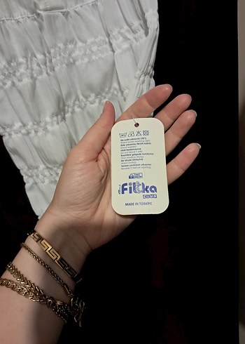 18-24 Ay Beden Kız Çocuk Beyaz Keten Kısa Kollu Fırfırlı Elbise