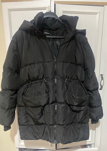 Kadın Siyah Kışlık Fermuarlı Mont - Görsel 4