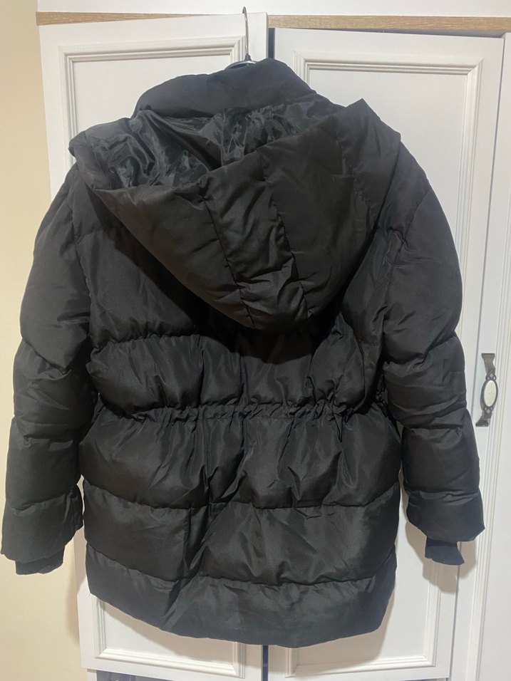 Kadın Siyah Kışlık Fermuarlı Mont - Görsel 5