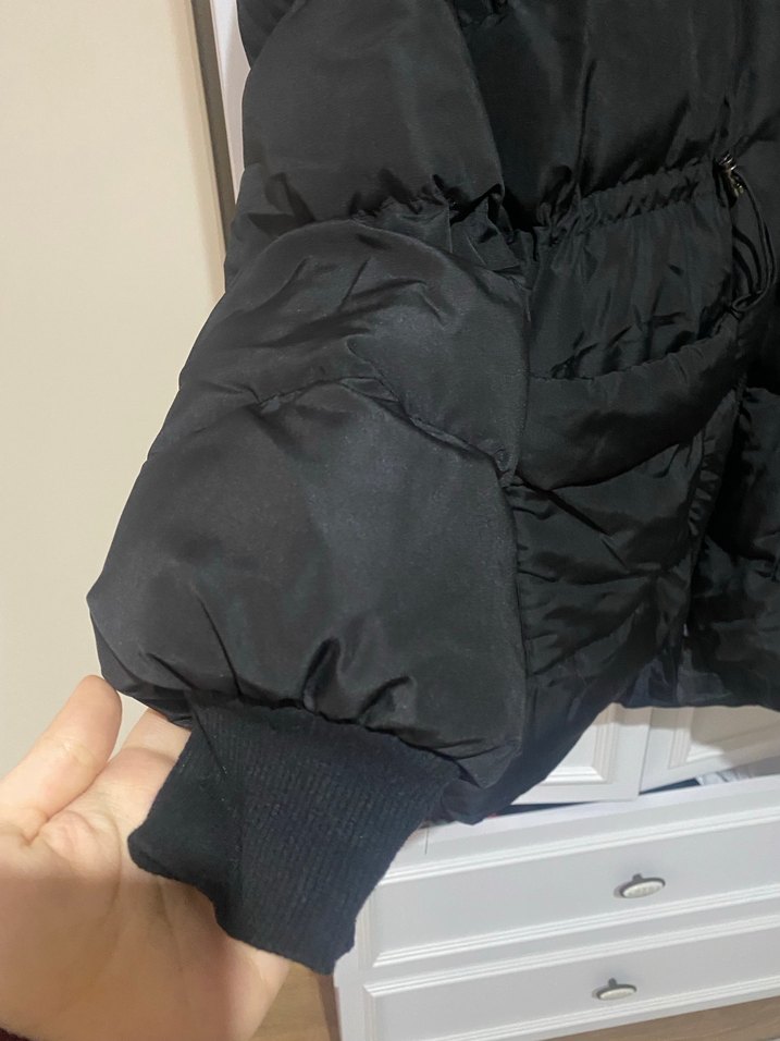 Kadın Siyah Kışlık Fermuarlı Mont - Görsel 2