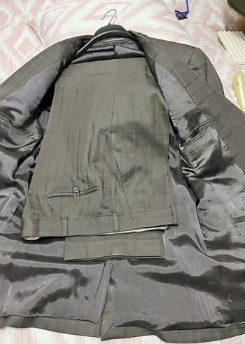 48 Beden Düğmeli Gri Erkek Takım Elbise