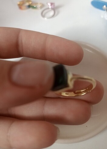 S925 zümrüt rengi taşlı yüzük  - Görsel 3