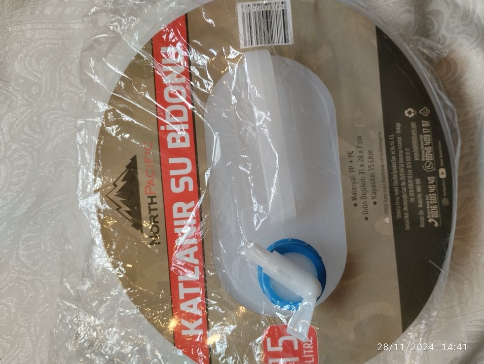 15 Litre Beyaz Katlanır Su Bidonu - Görsel 2