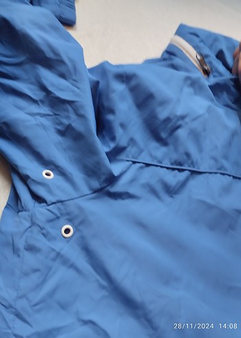 erkek Mavi Uzun Kollu Yağmurluk - Görsel 3