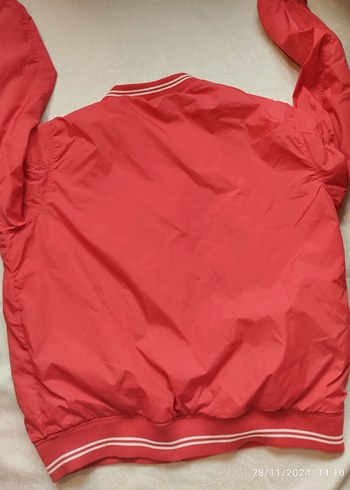 Kırmızı Spor erkek yağmurluk içi kumaş Ceket - Görsel 2