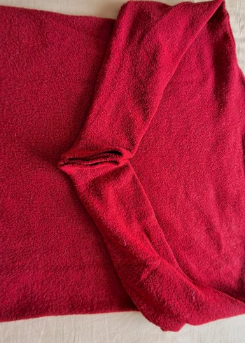 SATILDI.  #Kırmızı Uzun Kollu yün Kadın #elbise - Görsel 5