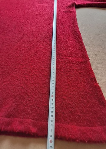 SATILDI.  #Kırmızı Uzun Kollu yün Kadın #elbise - Görsel 4