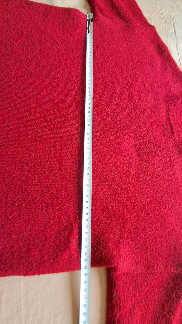 SATILDI.  #Kırmızı Uzun Kollu yün Kadın #elbise - Görsel 3