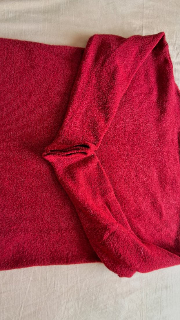 SATILDI.  #Kırmızı Uzun Kollu yün Kadın #elbise - Görsel 5