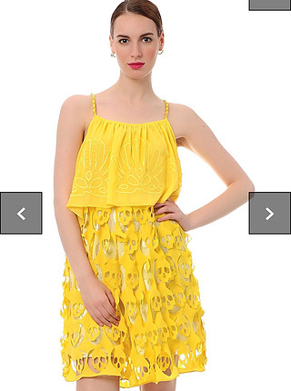 m Beden sarı Renk Kurukafa elbise
