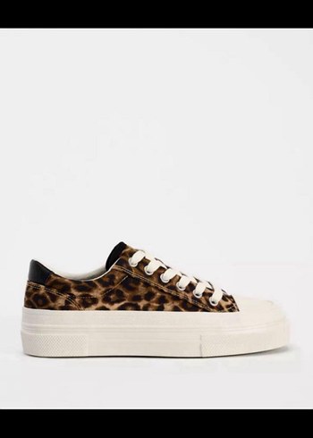 Zara Leopar Desenli Platform Kadın Spor Ayakkabı - Görsel 4