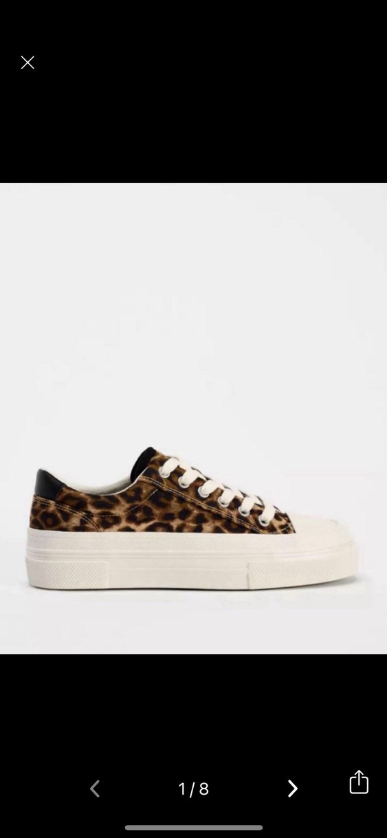 Zara Leopar Desenli Platform Kadın Spor Ayakkabı - Görsel 4