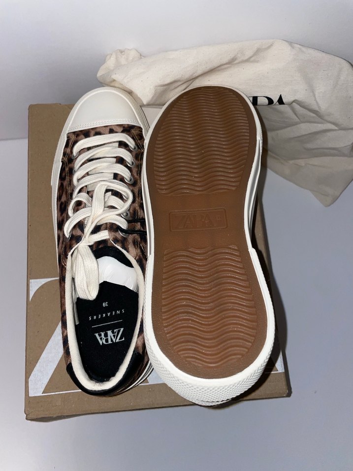 Zara Leopar Desenli Platform Kadın Spor Ayakkabı - Görsel 3