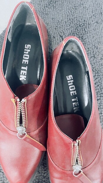 Shoe Tek Yeni deri bordo ayakkabı