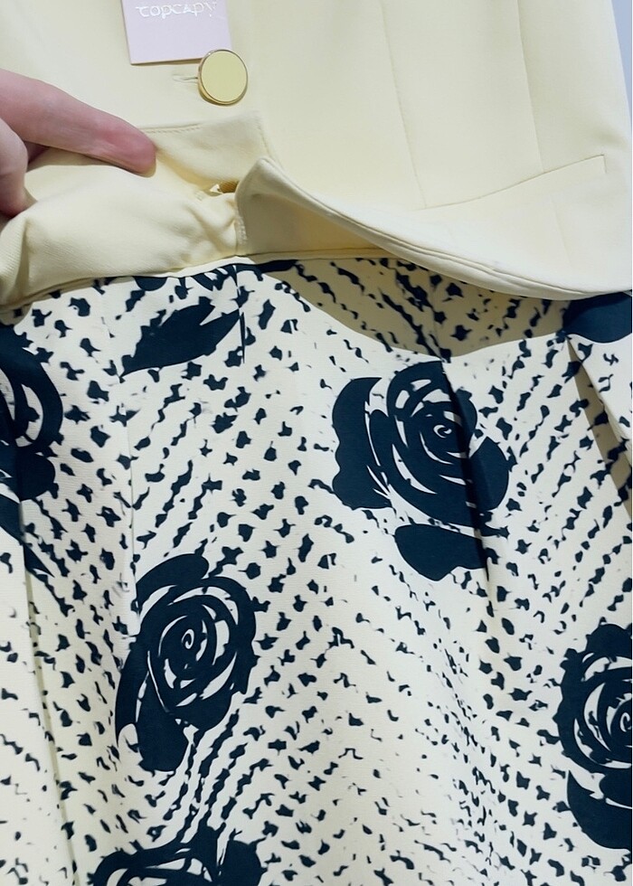 Kumaş sarı elbise - Görsel 4