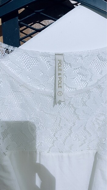 Yaka dantelli elbise - Görsel 5