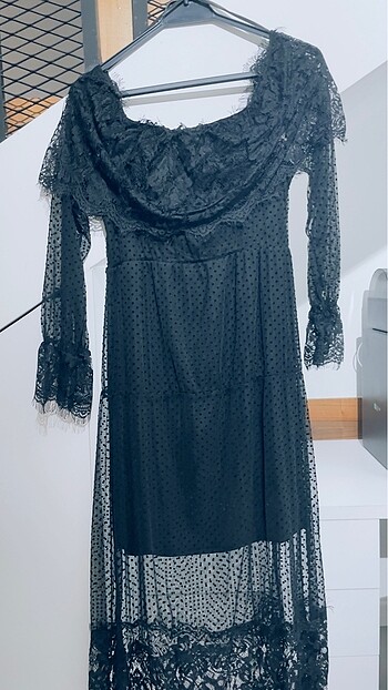 İçi astarlı kayık yaka elbise - Görsel 6