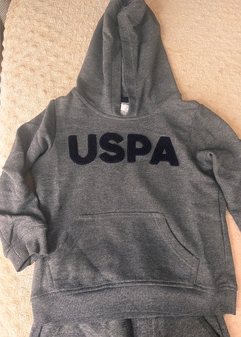 U.S Polo Assn. USPA Gri Erkek Çocuk Kapüşonlu Eşofman Takımı