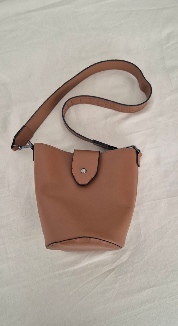 Bej Minimalist Deri Kadın Çanta - Görsel 2