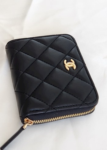 Chanel Hakiki Deri Kadın Fermuarlı Cüzdan