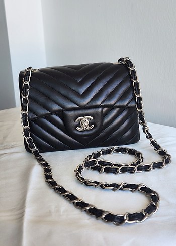 Chanel 55 Hakiki Deri Canta 18cm/15cm