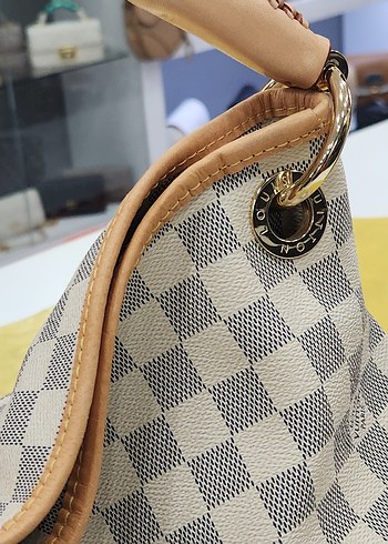  Beden ten rengi Renk Louis Vuitton Bej Arsty Hakiki Canvas Deri Canta