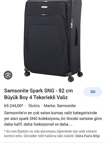 Samsonite orjinal büyük boy valiz