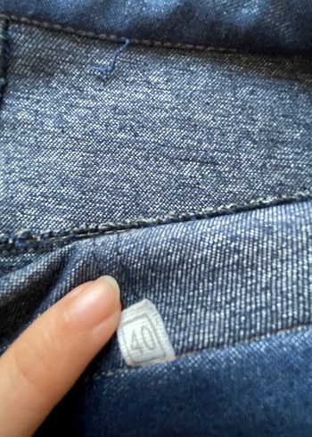 Lacivert Uzun Denim Kadın Etek - Görsel 3