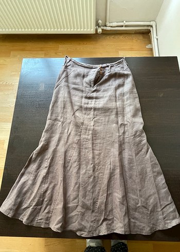 Kadın Bej kahve Uzun Salaş Etek - Görsel 2