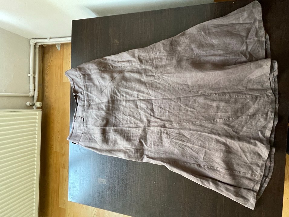 Kadın Bej kahve Uzun Salaş Etek - Görsel 3