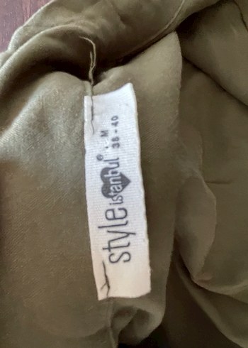 Asker yeşili V Yaka Kadın kısa Tulum - Görsel 3