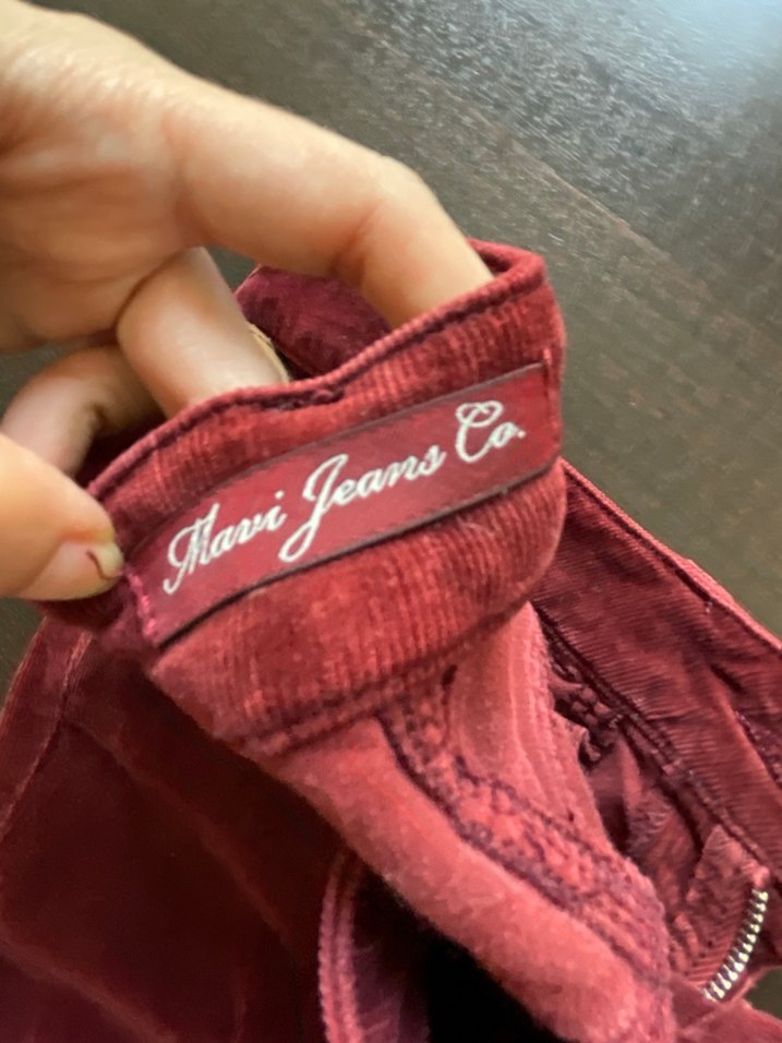 Bordo Süet Düğmeli Kadın Pantolon Mavi - Görsel 4