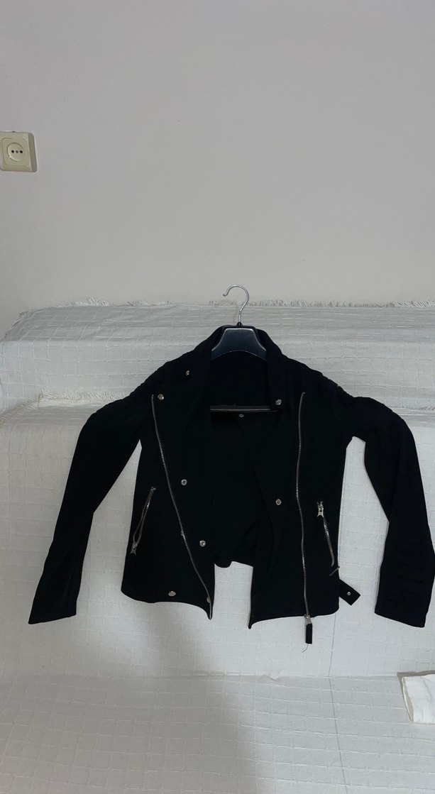 Kadın Siyah  Biker Ceket - Görsel 2
