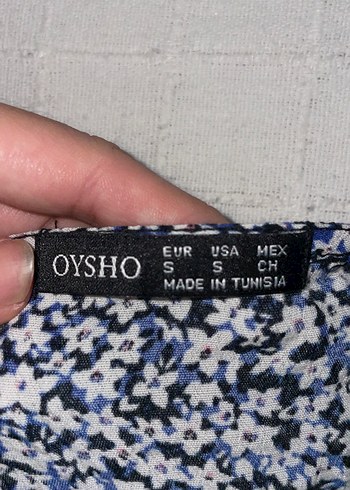 V Yaka, Kısa Kollu, Desenli Mini Bluz - Görsel 2