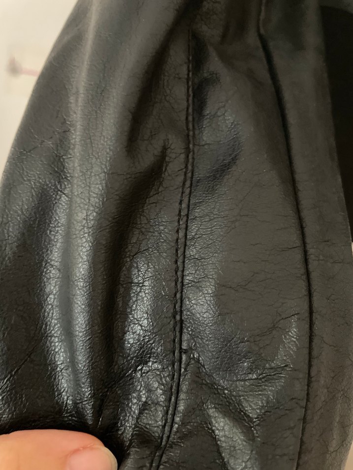 Deri Kollu Siyah Kadın Blazer Ceket - Görsel 2