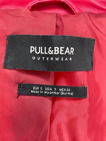 s Beden kırmızı Renk Pull and Bear Deri Ceket %70 İndirimli.