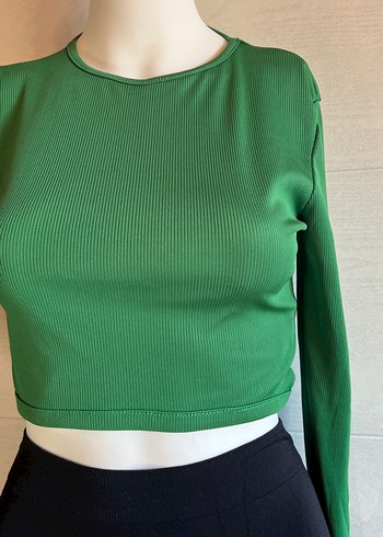 Kadın Yeşil Uzun Kollu Basic Triko - Görsel 3