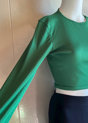 Kadın Yeşil Uzun Kollu Basic Triko - Görsel 2