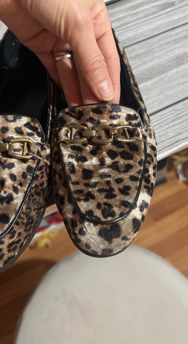 Kahverengi Leopar Desenli Tokalı Kadın Babet - Görsel 2