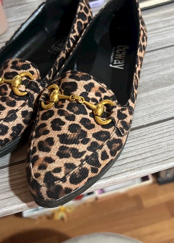 Kahverengi Leopar Desenli Tokalı Kadın Loafer - Görsel 2