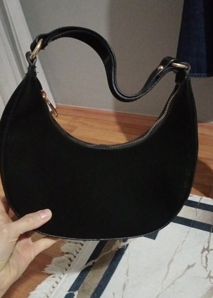 Siyah kadife canta - Görsel 2