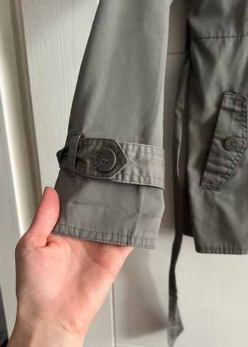 Yeşil Düğmeli Midi Trençkot - Görsel 3