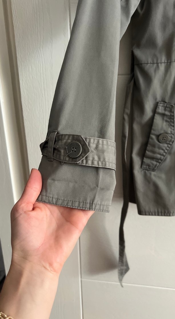 Yeşil Düğmeli Midi Trençkot - Görsel 3