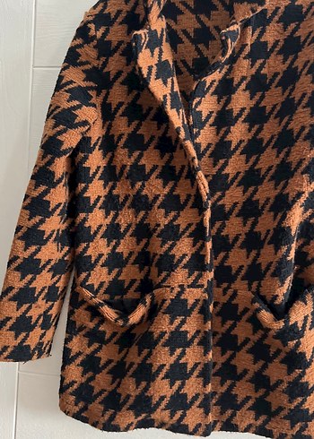 Düğmeli Kahverengi Midi Kadın Kaban - Görsel 2